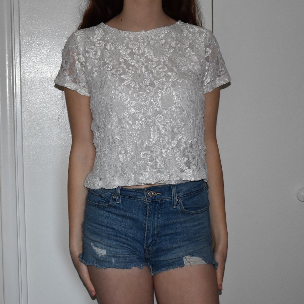 White Lacy Top